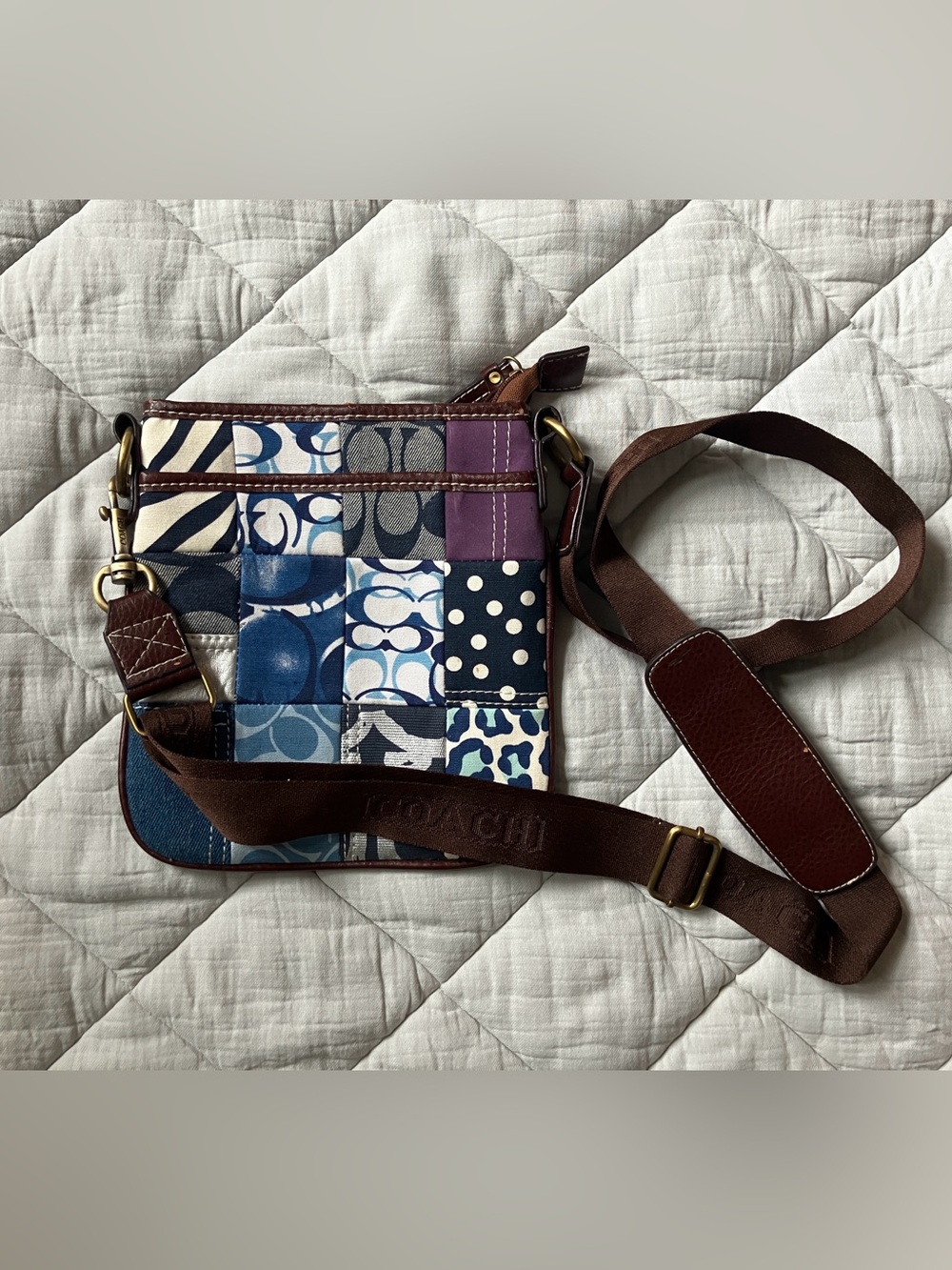 Vintage Coach Patchwork Crossbody Bag